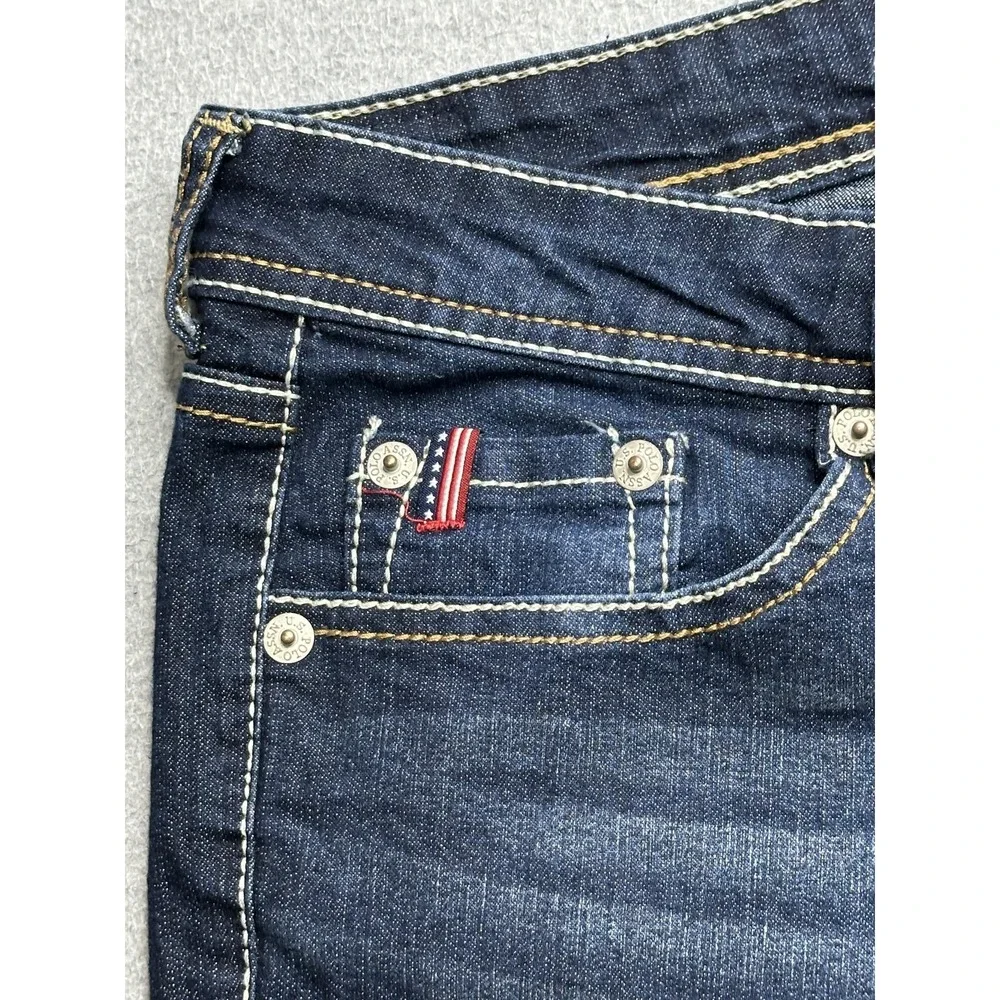U.S. Polo Assn Shorts Womens 11/12 Blue Denim Jean Bermuda Embroidered Pockets